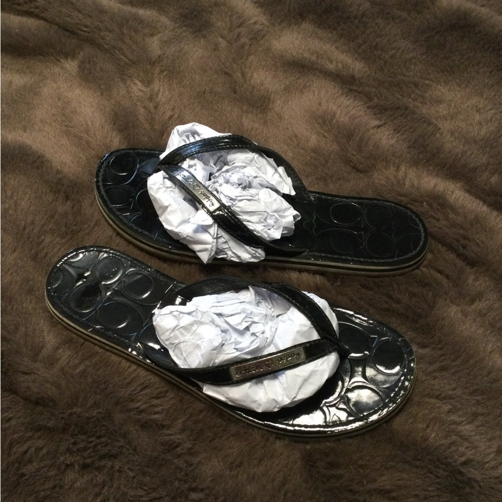 SOLD Coach poppy patent leather sandals